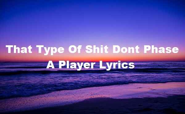 That Type Of Shi Dont Phase A Player Lyrics
