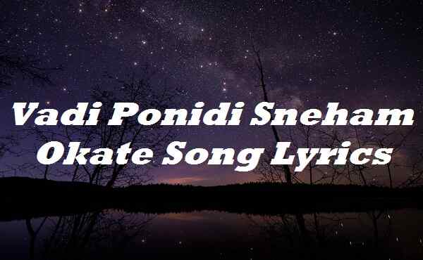 Vadi Ponidi Sneham Okate Song Lyrics