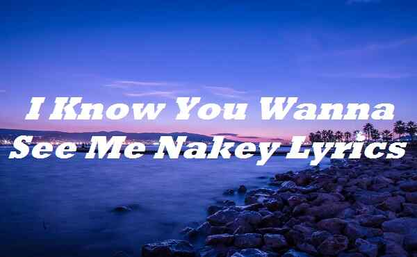 I Know You Wanna See Me Nakey Lyrics