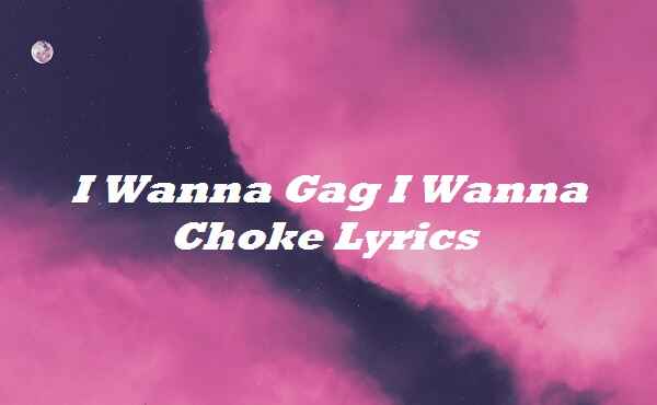 I Wanna Gag I Wanna Choke Lyrics