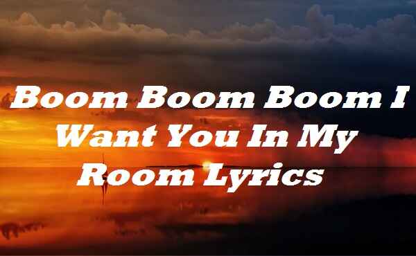 Boom Boom Boom I Want You In My Room Lyrics - Vengaboys