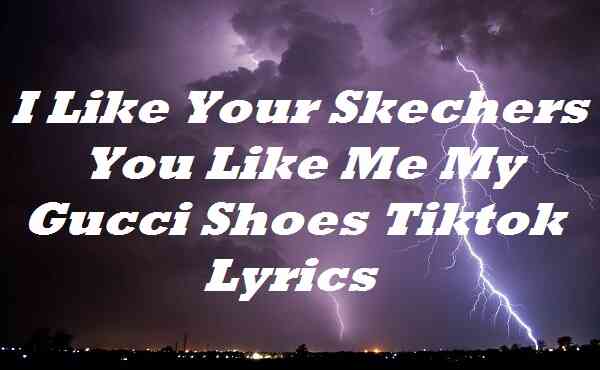 I Like Your Skechers You Like Me My Gucci Shoes Tiktok Lyrics