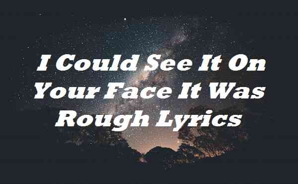 I Could See It On Your Face It Was Rough Lyrics