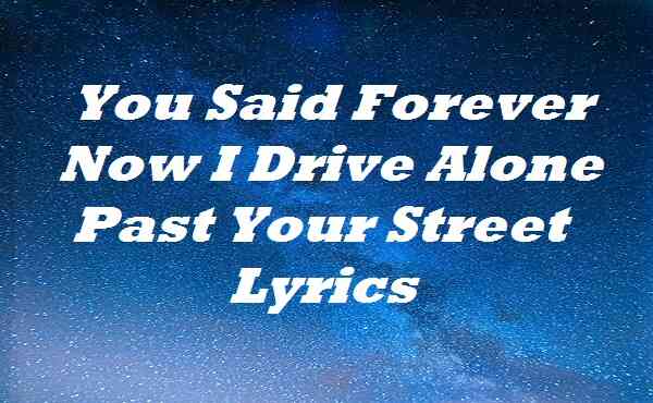 You Said Forever Now I Drive Alone Past Your Street Lyrics