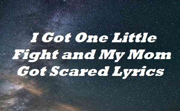 I Got One Little Fight and My Mom Got Scared Lyrics