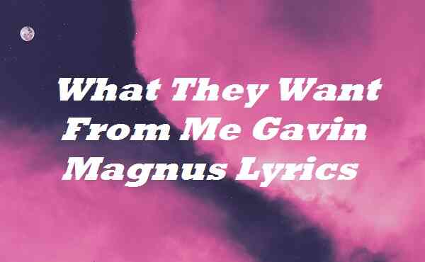 What They Want From Me Gavin Magnus Lyrics