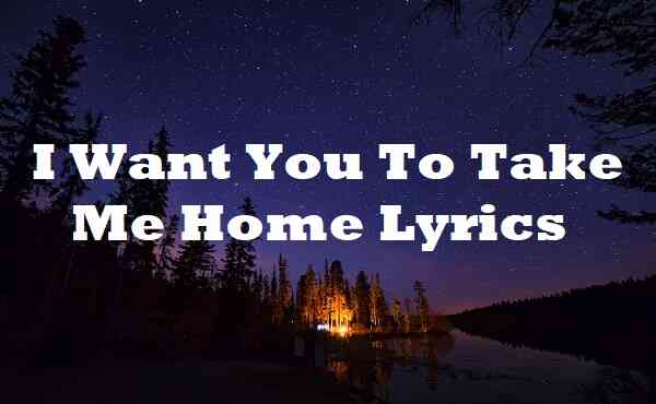 I Want You To Take Me Home Lyrics