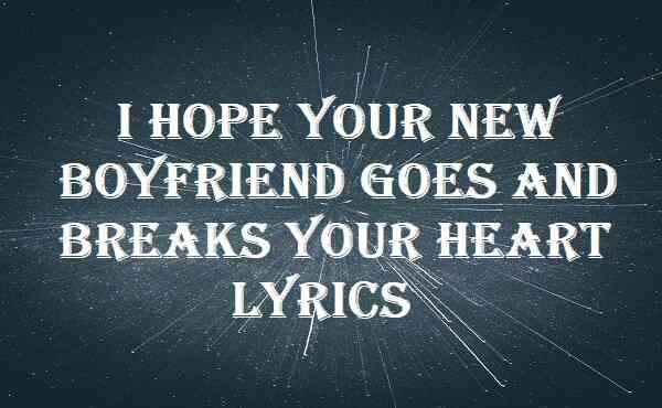I Hope Your New Boyfriend Goes And Breaks Your Heart Lyrics