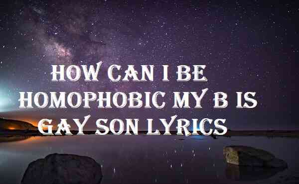 How Can I Be Homophobic My B Is Gay Song Lyrics