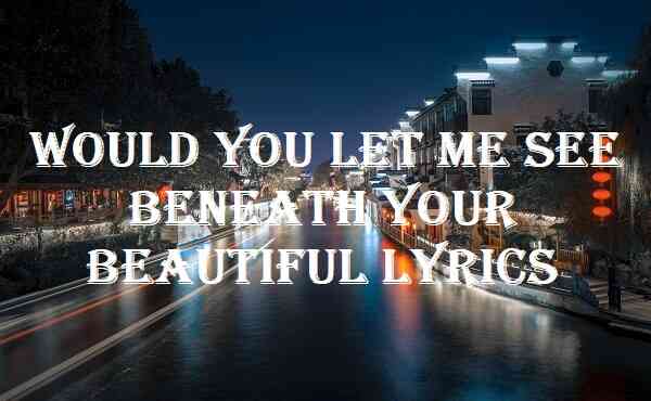 Would You Let Me See Beneath Your Beautiful Lyrics